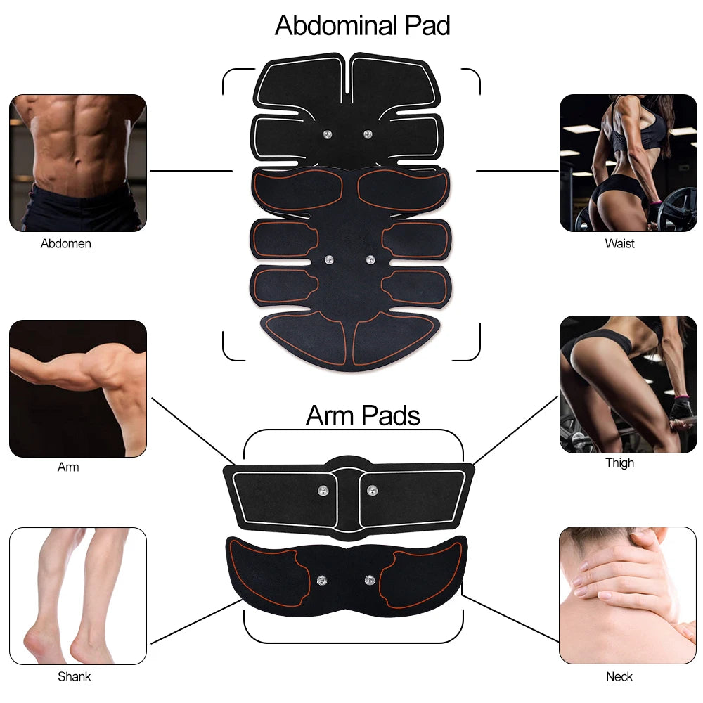 EMS Muscle Stimulator Abdominal Muscle Massager Hip Training Fitness Fat Burning Buttocks Arm Abdomen Trainer Apparatus Slimming