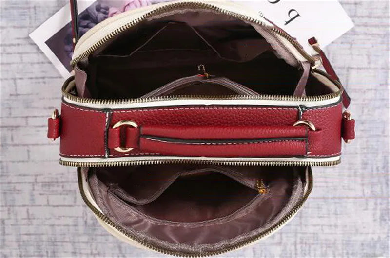Fashion Hit Color Shoulder Bags for Women Female PU Leather Crossbody Messenger Bags Small Handbag Wide Strap Purse