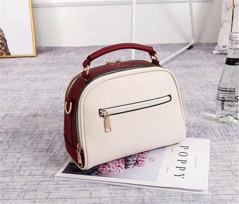 Fashion Hit Color Shoulder Bags for Women Female PU Leather Crossbody Messenger Bags Small Handbag Wide Strap Purse