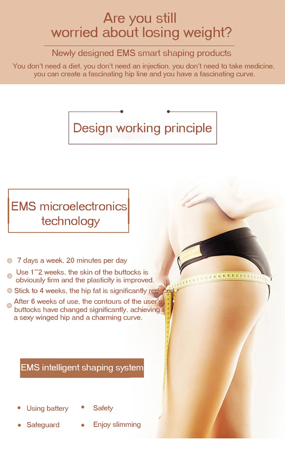 EMS Muscle Stimulator Abdominal Muscle Massager Hip Training Fitness Fat Burning Buttocks Arm Abdomen Trainer Apparatus Slimming