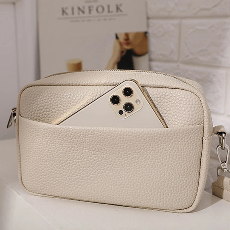 Fashion Hit Color Shoulder Bags for Women Female PU Leather Crossbody Messenger Bags Small Handbag Wide Strap Purse