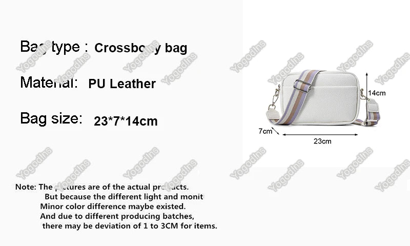 Fashion Hit Color Shoulder Bags for Women Female PU Leather Crossbody Messenger Bags Small Handbag Wide Strap Purse