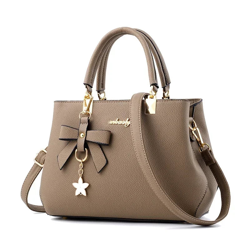 Women Messenger Bags With Flower Pendant Office Ladies Fashion Totes Pure Handbag For Female New Crossbody Shoulder Bags