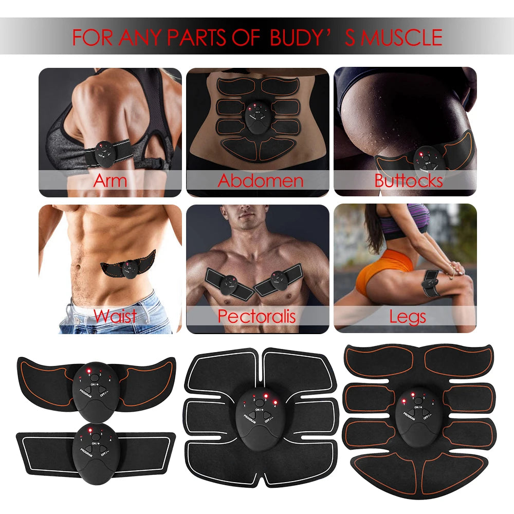 EMS Muscle Stimulator Abdominal Muscle Massager Hip Training Fitness Fat Burning Buttocks Arm Abdomen Trainer Apparatus Slimming