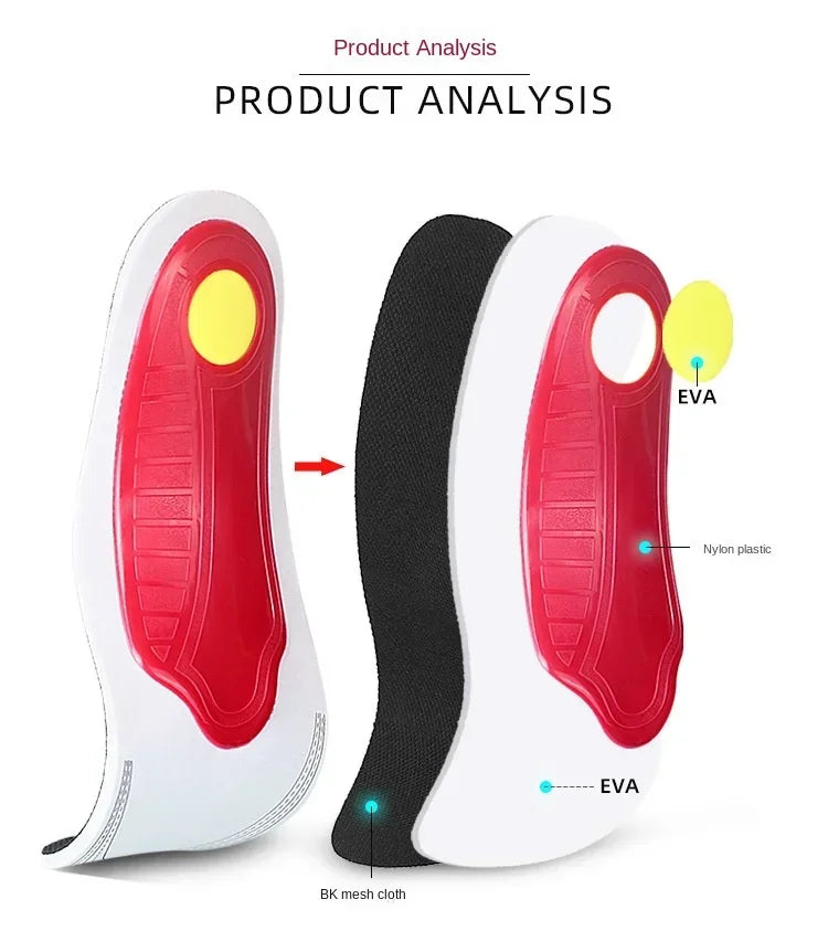 Orthotic Insole Arch Support Flatfoot Orthopedic Insoles Arch Support Flat Feet for Women / Men Orthopedic Plantar Foot Pain