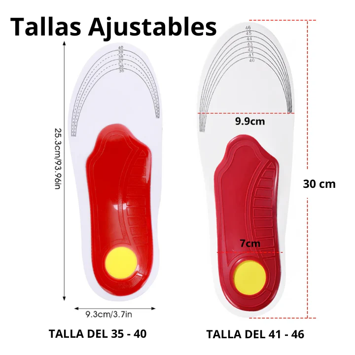 Plantilhas Ortopédicas con Soporte para Arco (tallas ajustables)